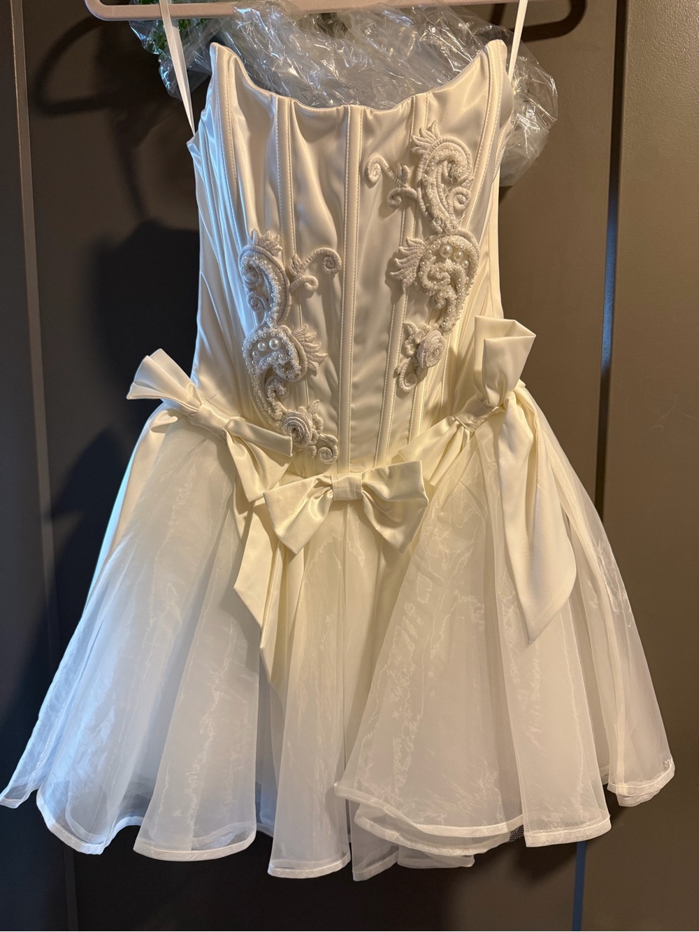 BLITHE White Strapless Corset Dress